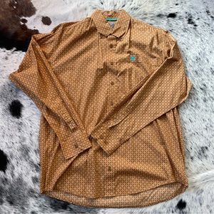 Cinch Mens Western Shirt Orange